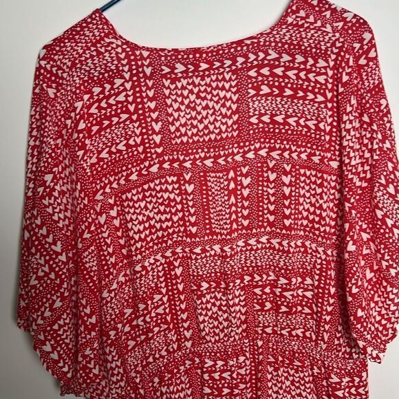 Victoria's Secret Kimono Red White Heart Cover Up Beach Lounge Boho OSFM - Picture 6 of 16
